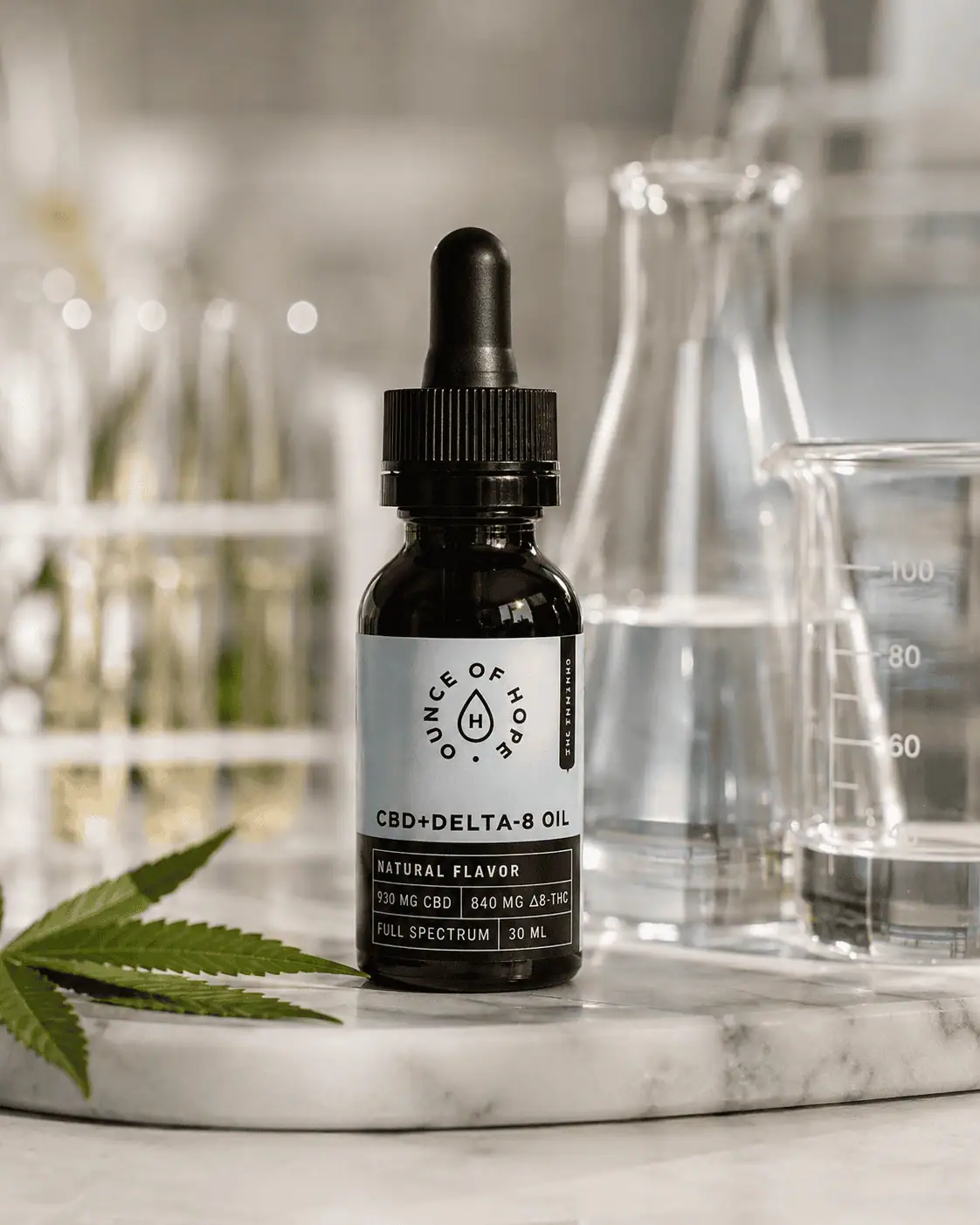 CBD + Delta-8 Oil in Laboratory Setting
