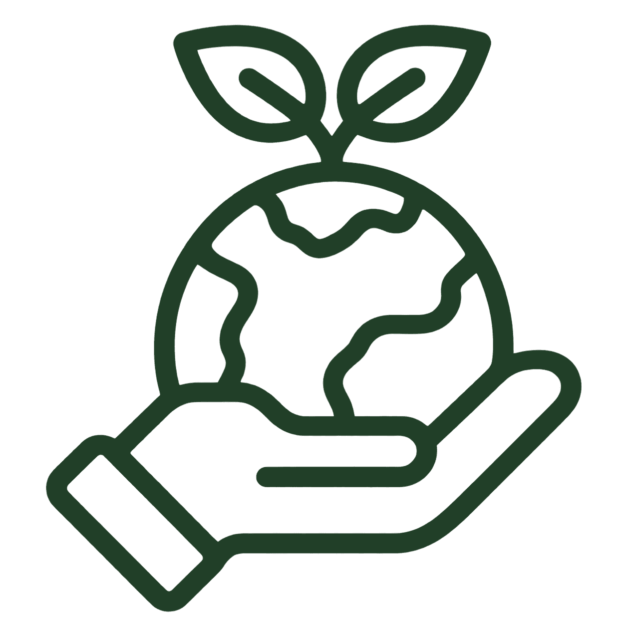 Green Hand Holding Earth with Sprout