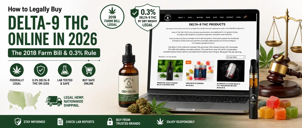 How to Legally Buy Delta-9 THC Online in 2026: The 2018 Farm Bill & 0.3% Rule Explained