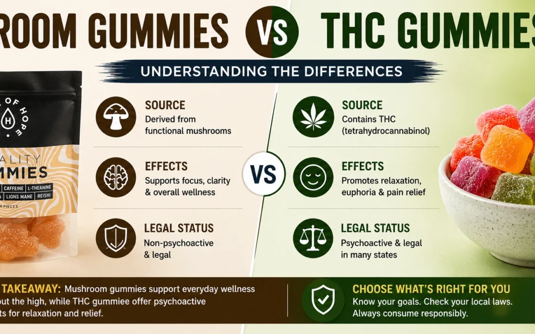 Mushroom Gummies vs THC Gummies: Understanding the Differences