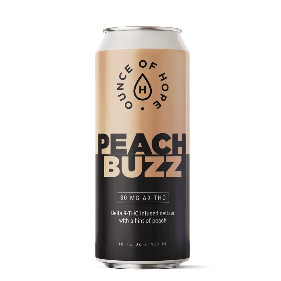 PeachBuzz 30mg THC drink shot cannabis product