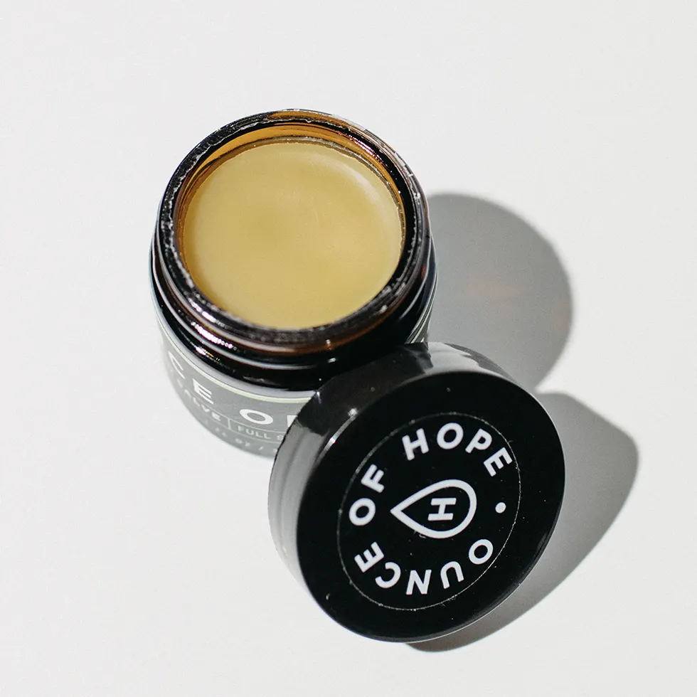 CBD rosin salve jar for natural pain relief skin
